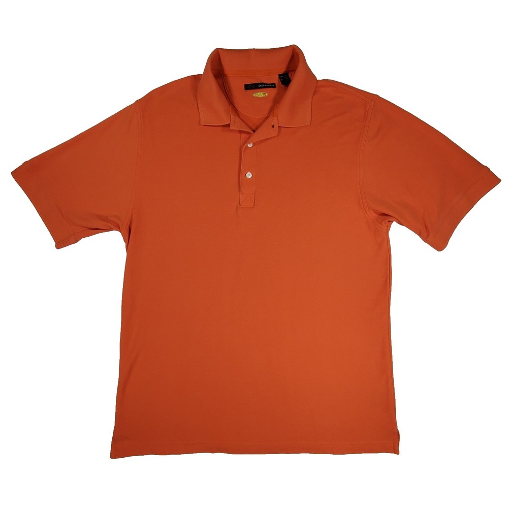 Greg Norman Play Dry Orange Polo Shirt‎ Men's Large 60% Cotton